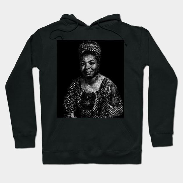 Maya Angelou Portrait with all her book titles - 01 Hoodie by SPJE Illustration Photography